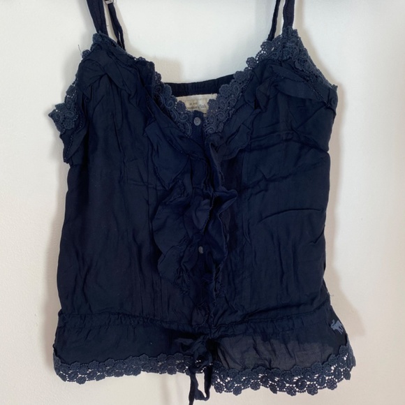 Abercrombie & Fitch lace dark blue tank top - Picture 2 of 5